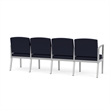 Amherst Steel Reception Waiting 4-Seat Chair / Silver Steel / Navy Blue