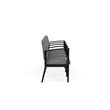 Amherst Steel Reception Waiting 4 Seat Tandem Seating / Black Steel / Light Gray