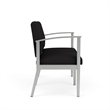 Amherst Steel Reception Waiting Room 2-Seat Chair / Silver Steel / Black