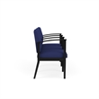 Amherst Steel Reception Waiting 3 Seat Tandem Seating / Black Steel / Blue