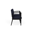 Amherst Steel Reception Waiting 3 Seat Tandem Seating / Black Steel / Navy Blue