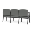 Amherst Steel Reception 3 Seat Tandem Seating / Charcoal Steel / Light Gray