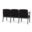 Amherst Steel Reception Waiting 3 Seat Tandem Seating / Charcoal Steel / Black