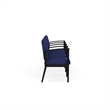 Amherst Steel Reception Waiting 4 Seat Tandem Seating / Black Steel / Blue