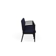 Amherst Steel Reception Waiting 4 Seat Tandem Seating / Black Steel / Navy Blue