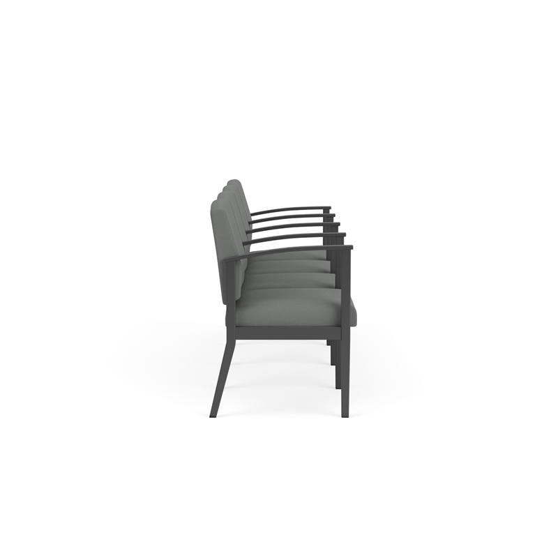 Amherst Steel Reception 4 Seat Tandem Seating / Charcoal Steel / Light Gray