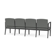 Amherst Steel Reception 4 Seat Tandem Seating / Charcoal Steel / Light Gray