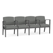 Amherst Steel Reception 4 Seat Tandem Seating / Charcoal Steel / Light Gray