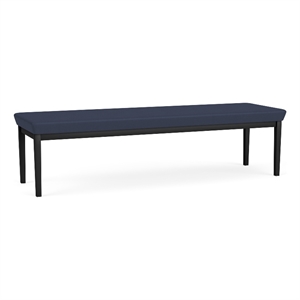 Amherst Steel Reception Waiting 18.5&quot 3 Seat Bench / Black Steel / Blue