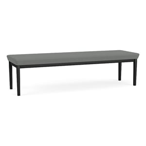 Amherst Steel Reception Waiting 18.5&quot 3 Seat Bench / Black Steel / Light Gray