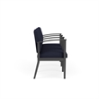 Amherst Steel Reception 3 Seat Tandem Seating / Charcoal Steel / Navy Blue