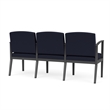 Amherst Steel Reception 3 Seat Tandem Seating / Charcoal Steel / Navy Blue