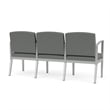 Amherst Steel Reception 3 Seat Tandem Seating / Silver Steel / Light Gray