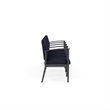 Amherst Steel Reception 4 Seat Tandem Seating / Charcoal Steel / Navy Blue