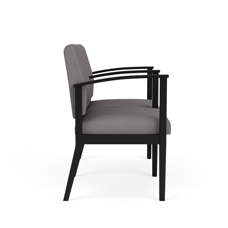 Amherst Steel Reception Waiting 2 Seat Tandem Seating / Black Steel / Light Gray