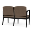 Amherst Steel Reception Waiting 2 Seat Tandem Seating / Black Steel / Brown