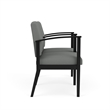 Amherst Steel Reception Waiting 2 Seat Tandem Seating / Black Steel / Light Gray