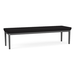Amherst Steel Reception Waiting 18.5&quot 3 Seat Bench / Charcoal Steel / Black