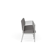 Amherst Steel Reception 4 Seat Tandem Seating / Silver Steel / Light Gray