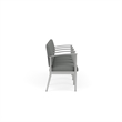 Amherst Steel Reception 4 Seat Tandem Seating / Silver Steel / Light Gray