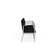 Amherst Steel Reception Waiting 4 Seat Tandem Seating / Silver Steel / Black