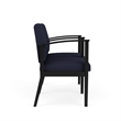 Amherst Steel Reception Waiting 2 Seat Tandem Seating / Black Steel / Navy Blue