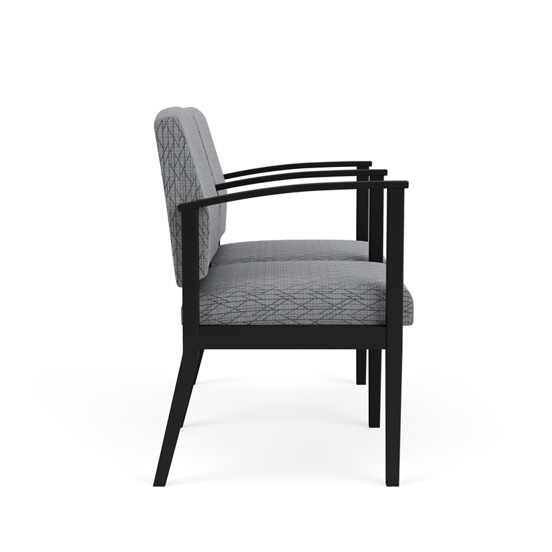 Amherst Steel Reception Waiting 2 Seat Tandem Seating / Black Steel / Gray