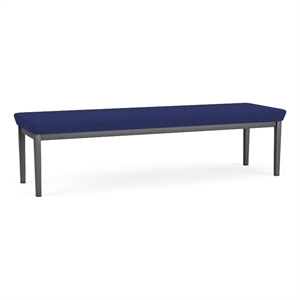 Amherst Steel Reception Waiting 18.5&quot 3 Seat Bench / Charcoal Steel / Blue