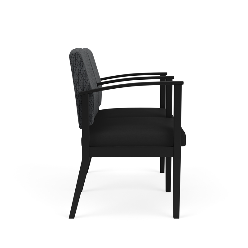 Amherst Steel Reception 2 Seat Tandem Seating / Black Steel / Dark Gray / Black