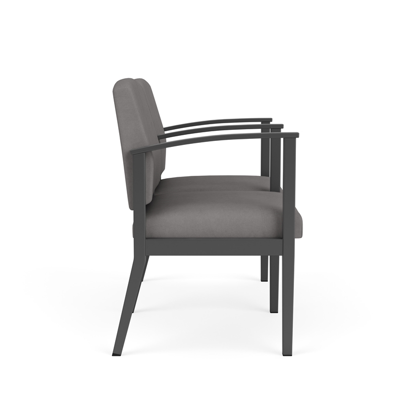 Amherst Steel Reception 2 Seat Tandem Seating / Charcoal Steel / Light Gray