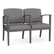 Amherst Steel Reception 2 Seat Tandem Seating / Charcoal Steel / Light Gray