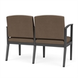 Amherst Steel Reception Waiting 2 Seat Tandem Seating / Charcoal Steel / Brown
