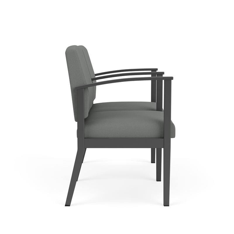 Amherst Steel Reception 2 Seat Tandem Seating / Charcoal Steel / Light Gray