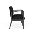 Amherst Steel Reception Waiting 2 Seat Tandem Seating / Charcoal Steel / Black