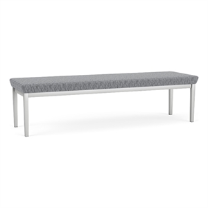 Amherst Steel Reception Waiting 18&quot 3 Seat Bench / Silver Steel / Gray