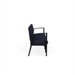 Amherst Steel Reception Waiting 4-Seat Chair / Black Steel / Navy Blue