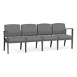 Amherst Steel Reception Waiting 4-Seat Chair / Charcoal Steel / Light Gray