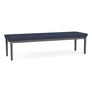 Amherst Steel Reception Waiting 18.5&quot 3 Seat Bench / Charcoal Steel / Blue