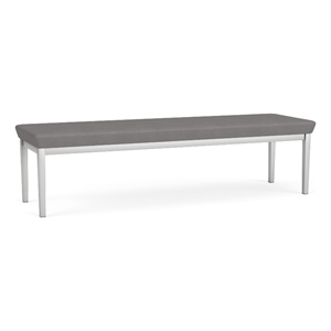 Amherst Steel Reception Waiting 18.5&quot 3 Seat Bench / Silver Steel / Light Gray