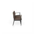 Amherst Steel Reception Waiting Room 4-Seat Chair / Charcoal Steel / Brown