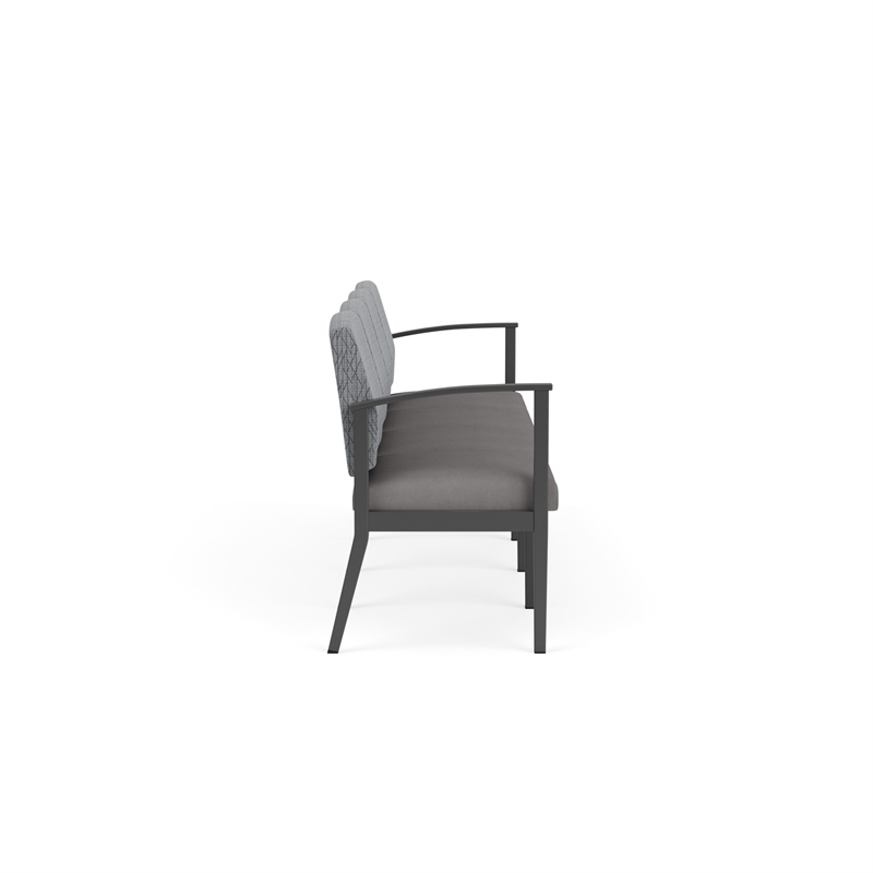 Amherst Steel Reception Waiting 4-Seat Chair / Charcoal Steel / Gray / Gray