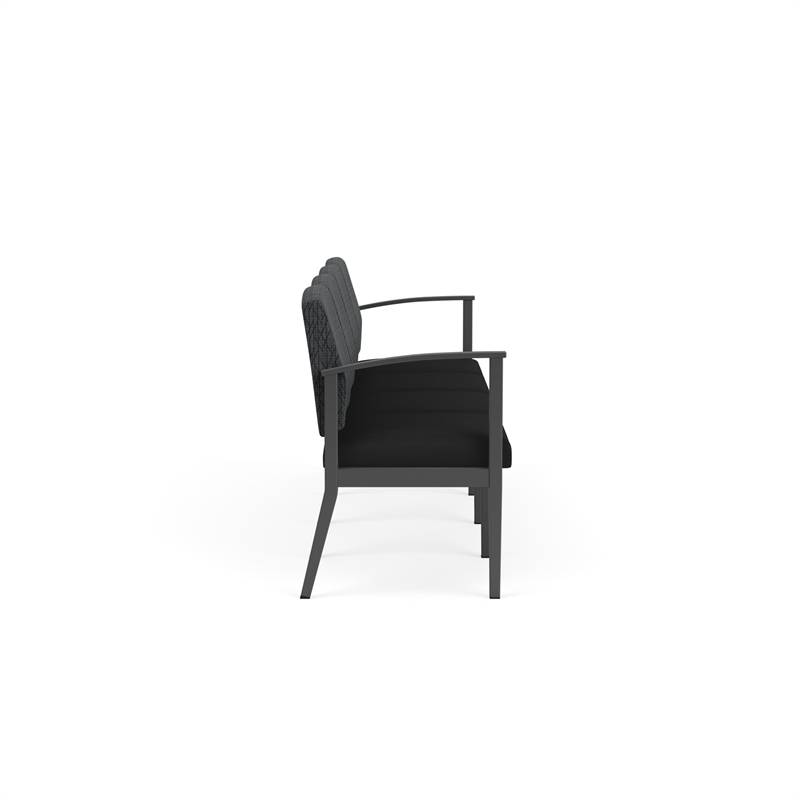 Amherst Steel Reception 4-Seat Chair / Charcoal Steel / Dark Gray / Black