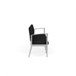 Amherst Steel Reception Waiting Room 4-Seat Chair / Silver Steel / Black