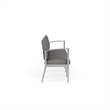 Amherst Steel Reception Waiting 4-Seat Chair / Silver Steel / Light Gray