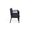 Amherst Steel Reception Waiting 3 Seat Tandem Seating / Black Steel / Blue