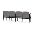 Amherst Steel Reception Waiting 4 Seat Tandem Seating / Black Steel / Light Gray