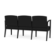 Amherst Steel Reception Waiting 3 Seat Tandem Seating / Black Steel / Black