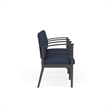 Amherst Steel Reception Waiting 3 Seat Tandem Seating / Charcoal Steel / Blue