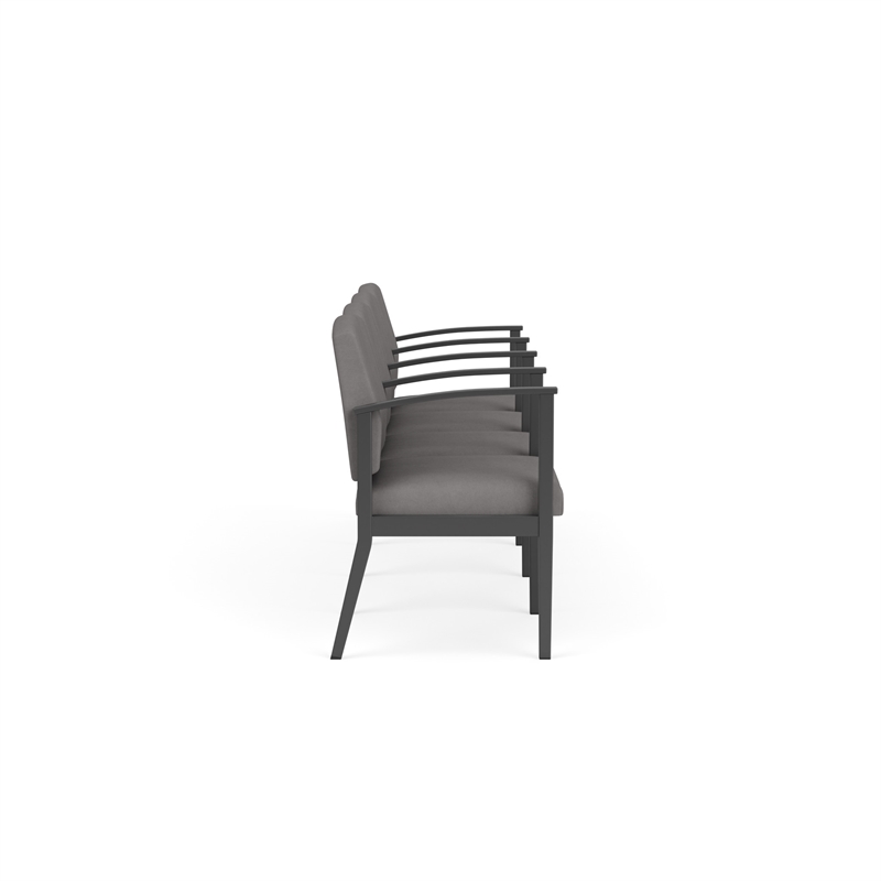 Amherst Steel Reception 4 Seat Tandem Seating / Charcoal Steel / Light Gray