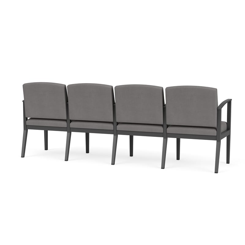 Amherst Steel Reception 4 Seat Tandem Seating / Charcoal Steel / Light Gray